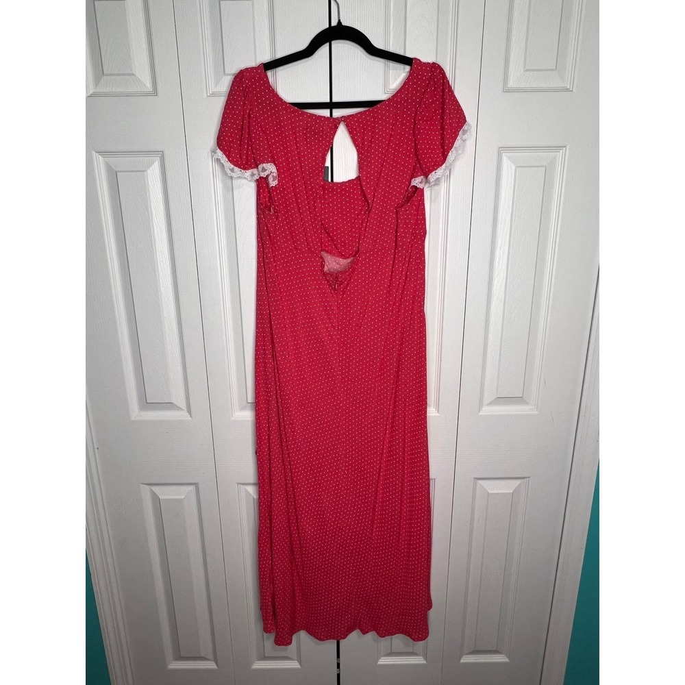 Wild Fable Polka Dot Maxi Dress Cottagecore Boho Coquette Red Rayon XXL - Picture 6 of 10